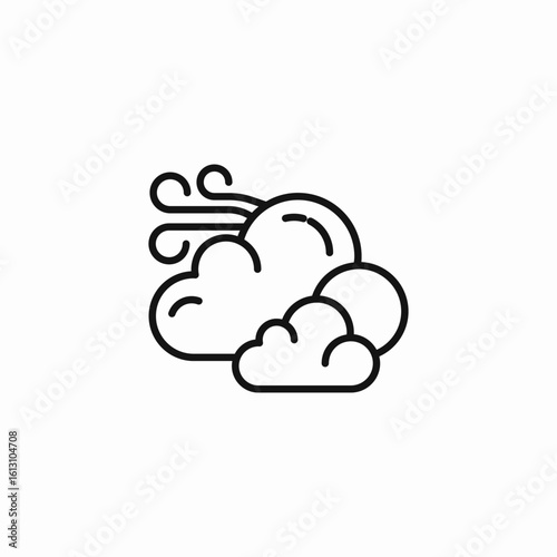 windy cloud icon sign vector