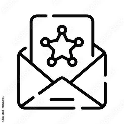 A customizable outline icon of official police mail