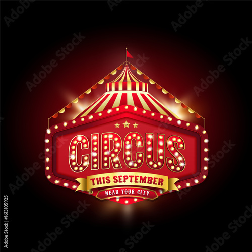 circus theme background featuring rich colorlful elements