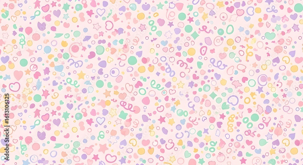 Pastel confetti hearts stars swirls circles diamonds image Pastel confetti hearts stars swirls circles diamonds image