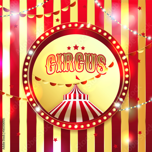 circus theme background featuring rich colorlful elements