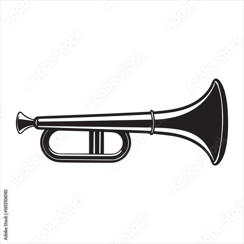 bugle silhouette vector illustration