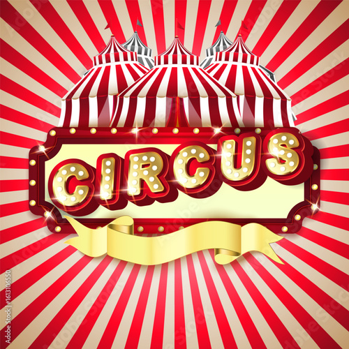 circus theme background featuring rich colorlful elements
