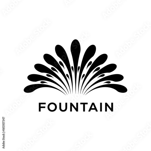 Water squirt fountain logo design inspiration