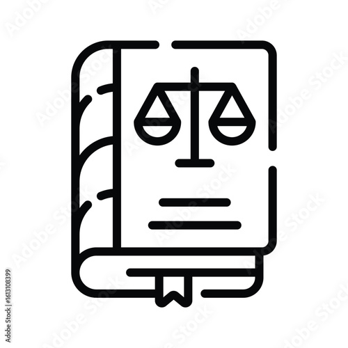 Easy to edit outline icon of criminal law study