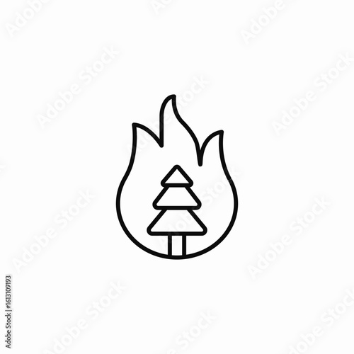 forest fire danger icon sign vector