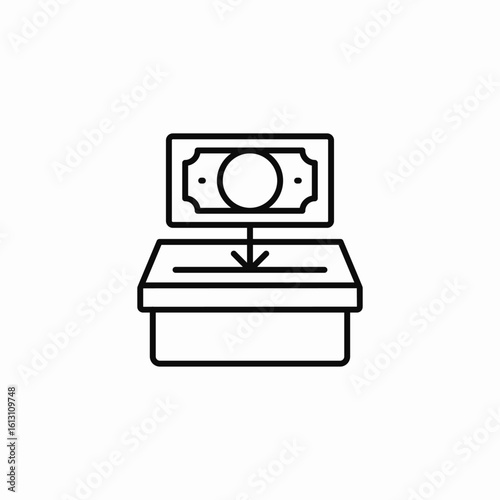 money donation box icon sign vector