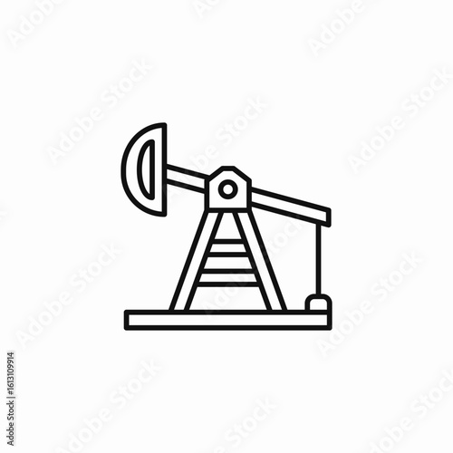 oil pump jack icon sign vector