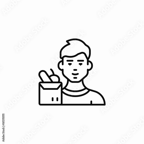 person food delivery icon sign vector