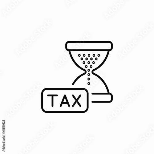 tax deadline hourglass icon sign vector