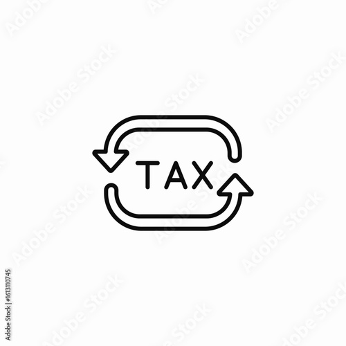 tax return cycle icon sign vector