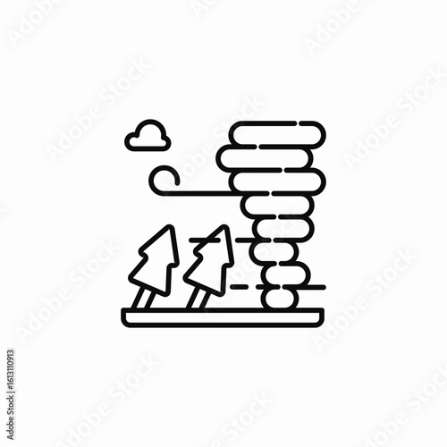 tornado over trees icon sign vector