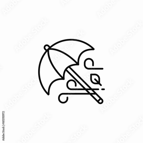 umbrella wind storm icon sign vector