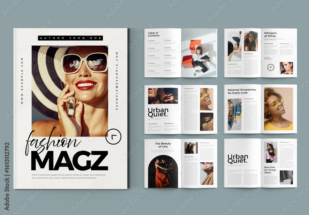 Elegant and Professional Modern Fashion Magazine Template Design Stock ...
