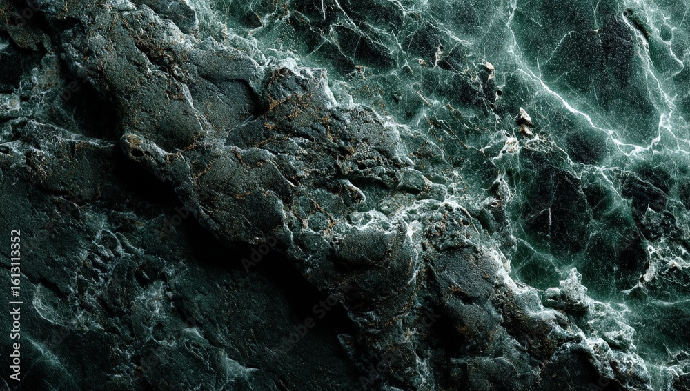 Naklejka premium A detailed close up image showcasing a beautiful green marble texture