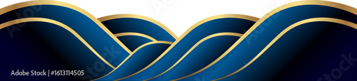 Blue and Gold Layered Corner Design