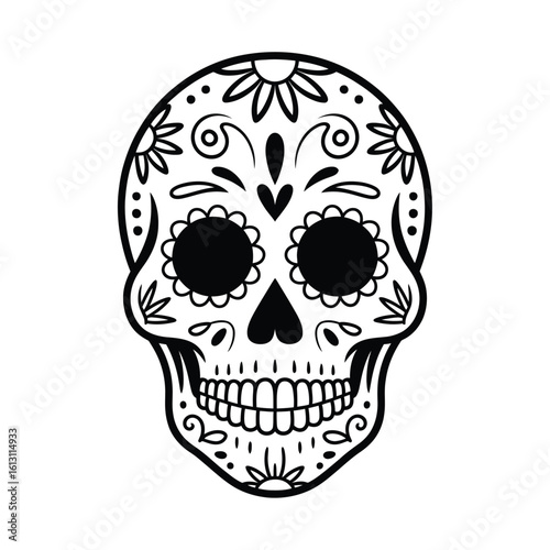 Sugar skull illustration for day of the dead celebration
