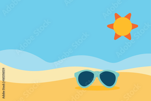 simple beach background for kids  with light blue