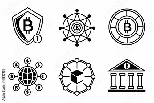 Bitcoin Cryptocurrency Icons and Symbols Collection 1.