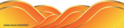 Orange and Gold Vector Corner Element