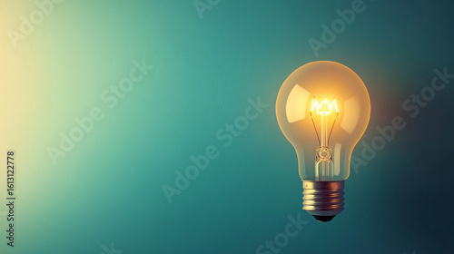 Glowing Lightbulb Illuminating New Ideas and Innovation Concept