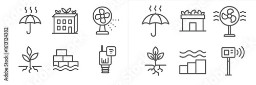 Sketches of urban sustainability concepts showcasing eco-friendly practices for a greener future