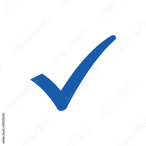Blue checkmark silhouette vector flat illustration design.
