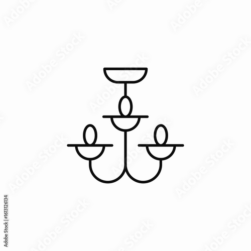 hanging chandelier light icon sign vector