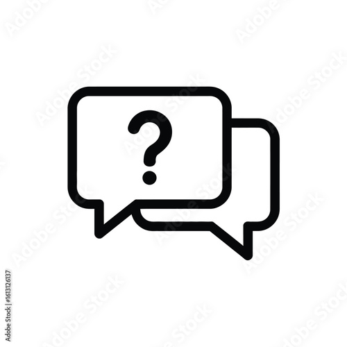 Question mark in speech bubbles frequently asked questions icon