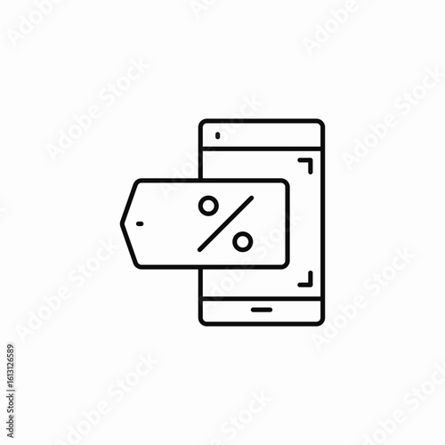 mobile discount tag icon sign vector
