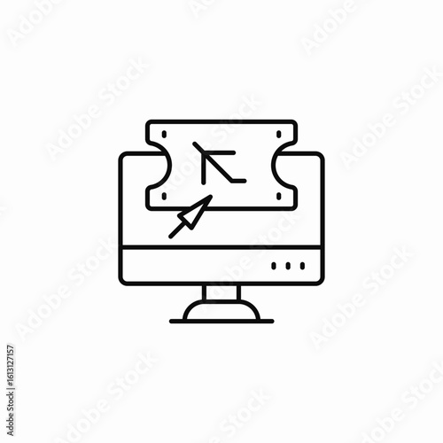 online ticket purchase icon sign vector