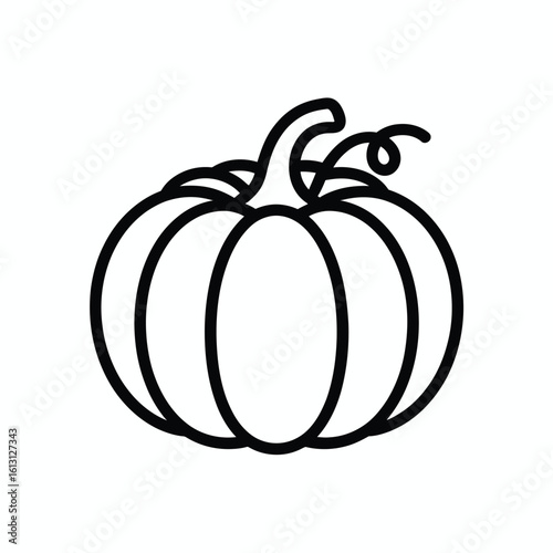 Simple pumpkin outline illustration for fall Halloween and Thanksgiving