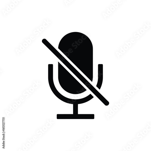 Muted microphone icon for video conference call or online meeting