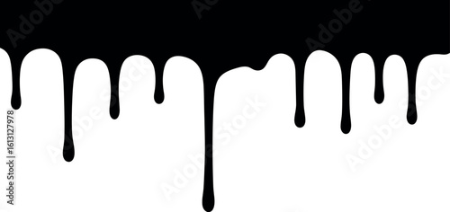Black paint drips border abstract grunge texture