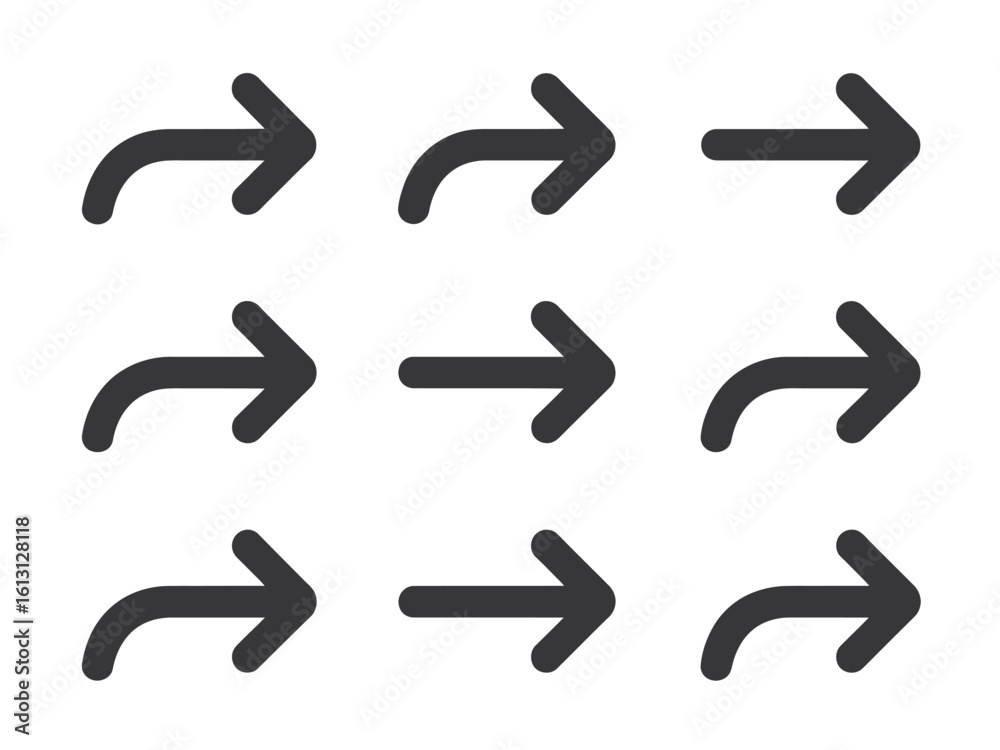 Arrow Icons Pointing Right Representing Direction Navigation and Forward Movement on a Clean White Background for Graphic Design Arrow Icons Pointing Right Representing Direction Navigation and Forward Movement on a Clean White Background for Graphic Design