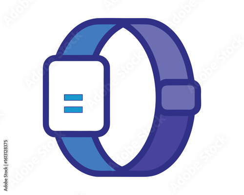A blue and purple smartwatch isolated on white background Ai Generated