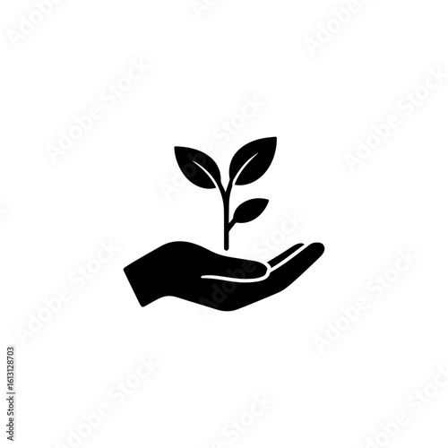 Plant in hand icon icon design. illustration isolated on white background