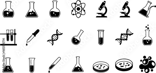 Vector science and chemistry icon set