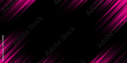 Halftone dot pattern, pink and black gradient grunge texture background. Pop art comic style vector illustration, dots.