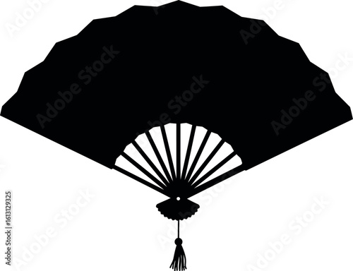 Black folding fan silhouette