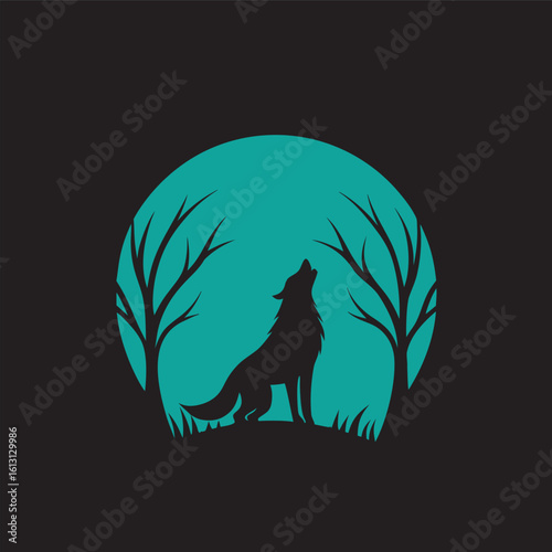 Howling Wolf On Abandoned Cabin Roof Silhouette