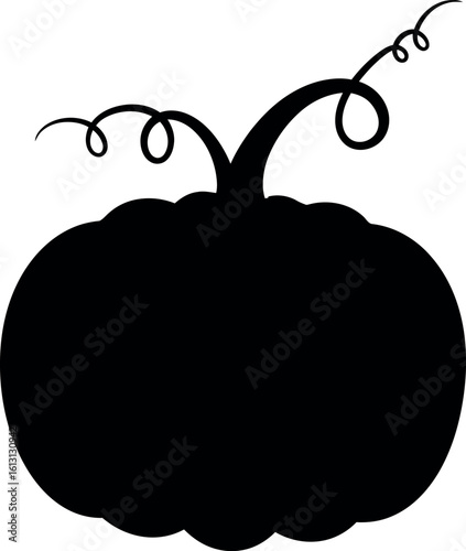 Black pumpkin silhouette halloween icon