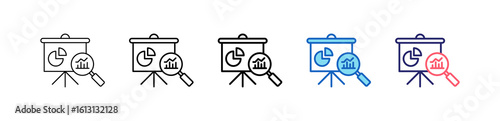 Market Research Icon In 5 Different Styles Set Collection.  