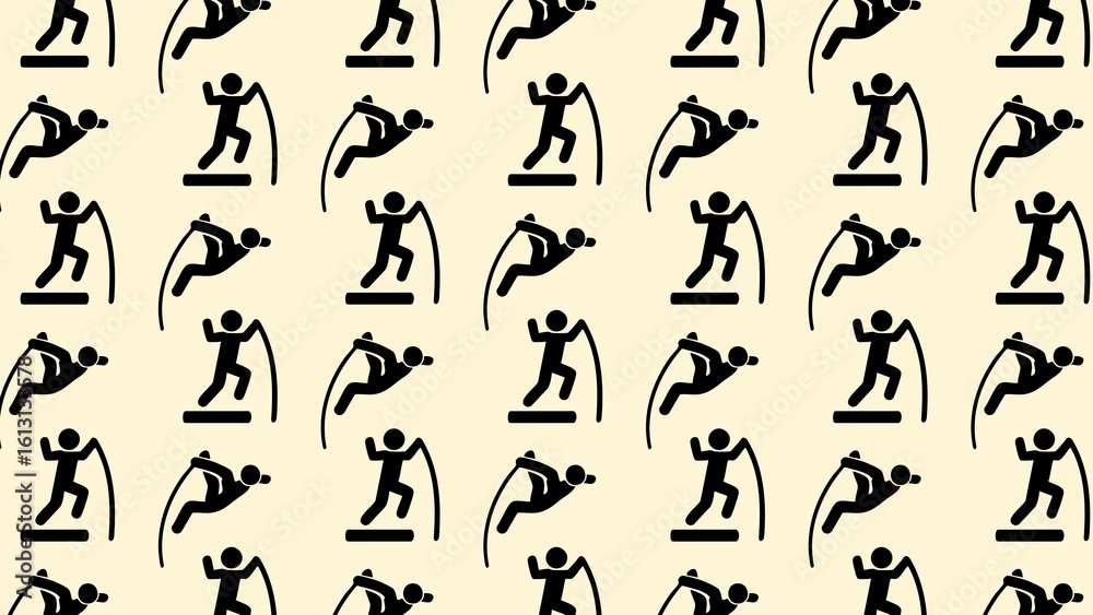 Vector seamless pole vault pattern design Vector seamless pole vault pattern design