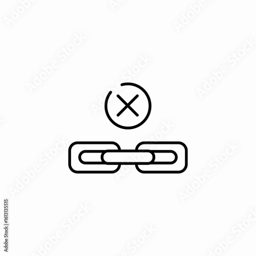 broken link connection icon sign vector