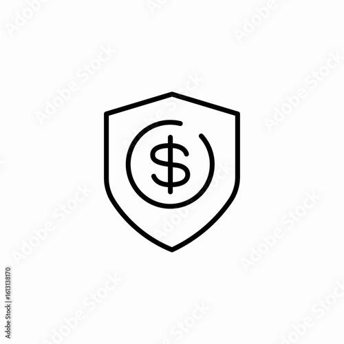 money shield security icon sign vector
