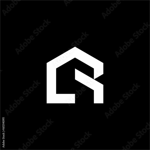 Modern & elegant logo merging a house silhouette with a stylized 'R'. Clean lines and minimalist design evoke sophistication and strength for property-related businesses.