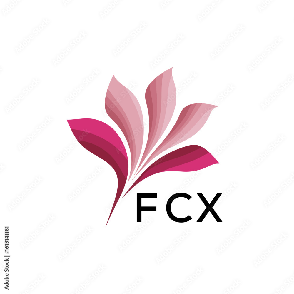Obraz premium FCX Modern Floral Abstract Logo Design, FCX Later Logo, Creative Botanical Brand Identity, Luxury Flower Emblem for Business 