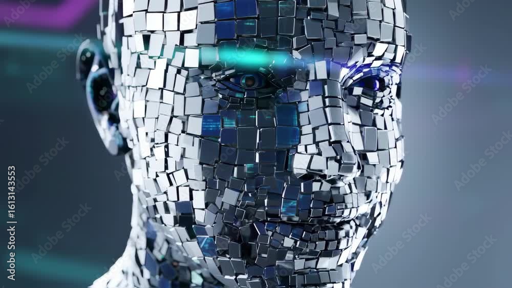 Digital face, fragmented