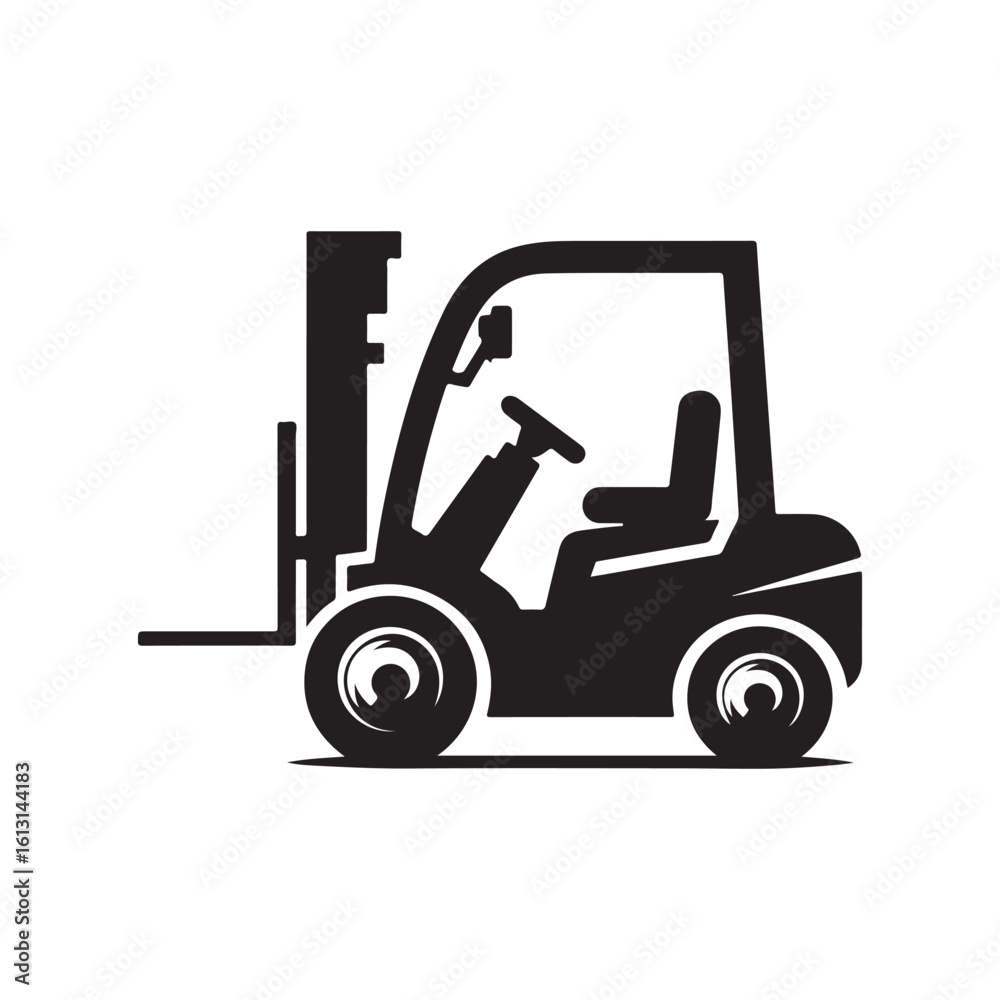 Naklejka premium forklift vector silhouette clip art logo design illustration